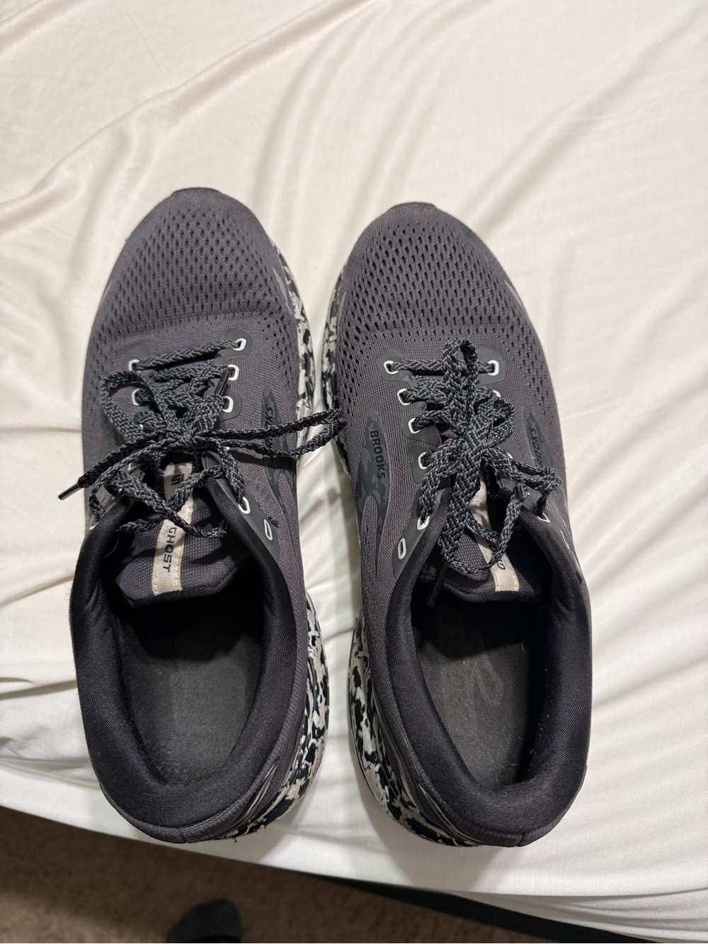 Brooks Men’s Ghost 15 Running Shoes — Black with Camo